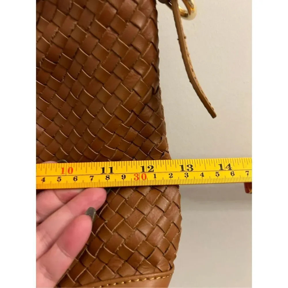 Valentina Fiore woven genuine Italian leather shoulder bucket bag minimalist - Picture 10 of 16